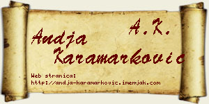 Anđa Karamarković vizit kartica